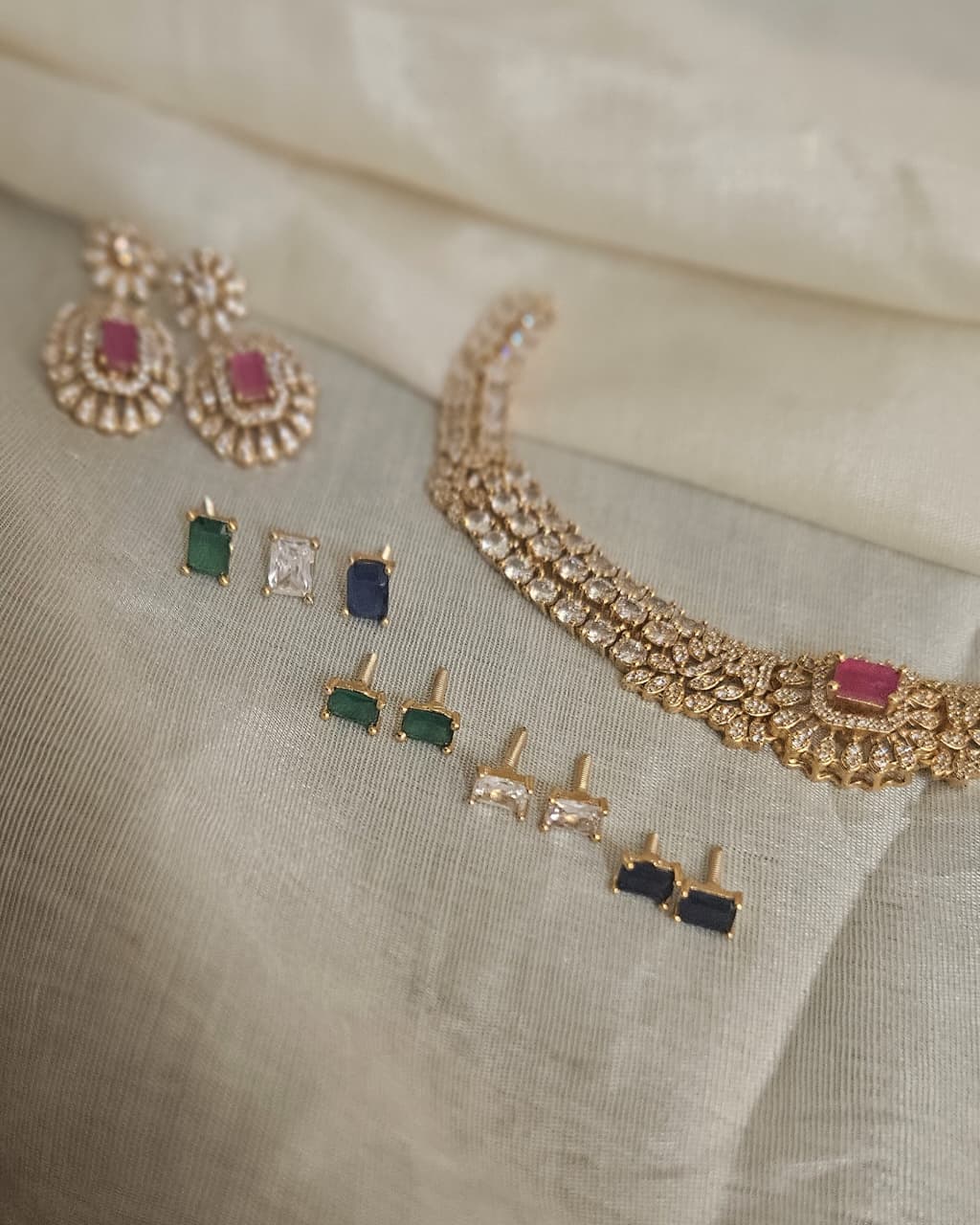 Sharvi Changeable Stone Necklce